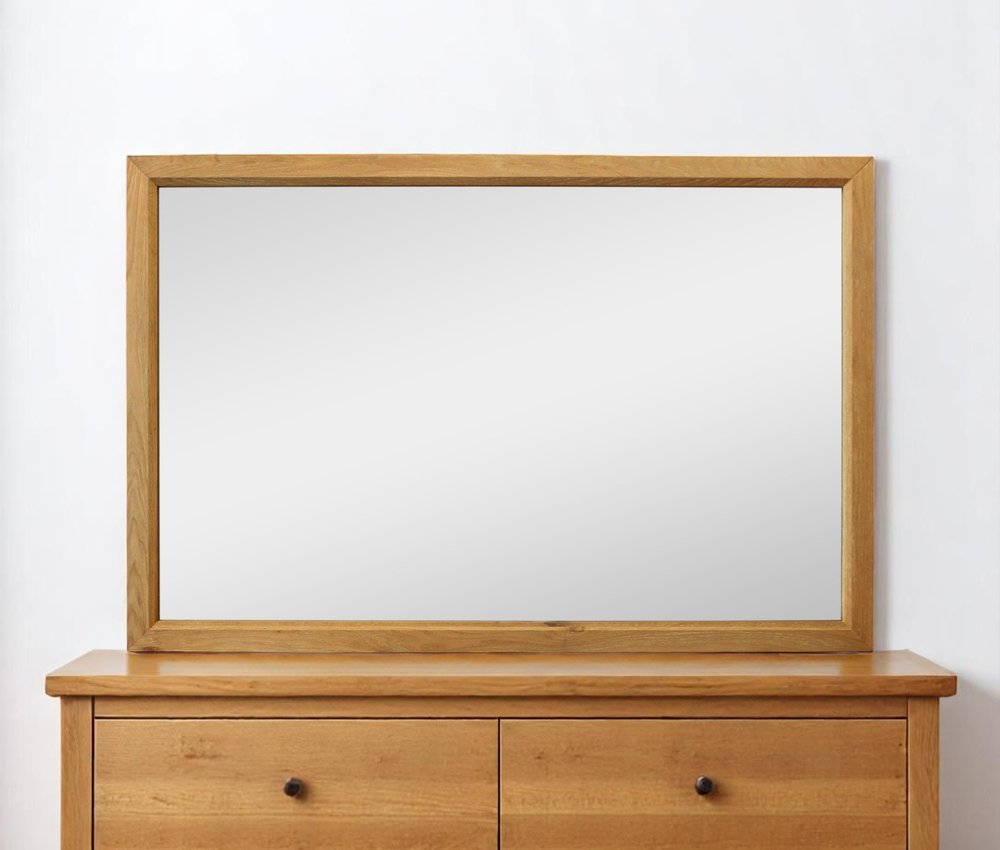 40" Natural Solid Wood Framed Mounted Accent Mirror