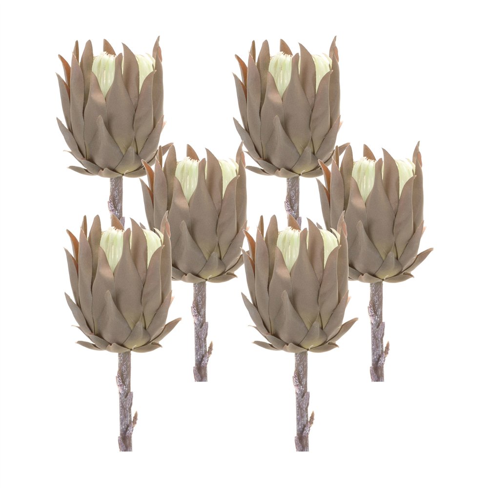 Set of Six 4" Brown Artificial