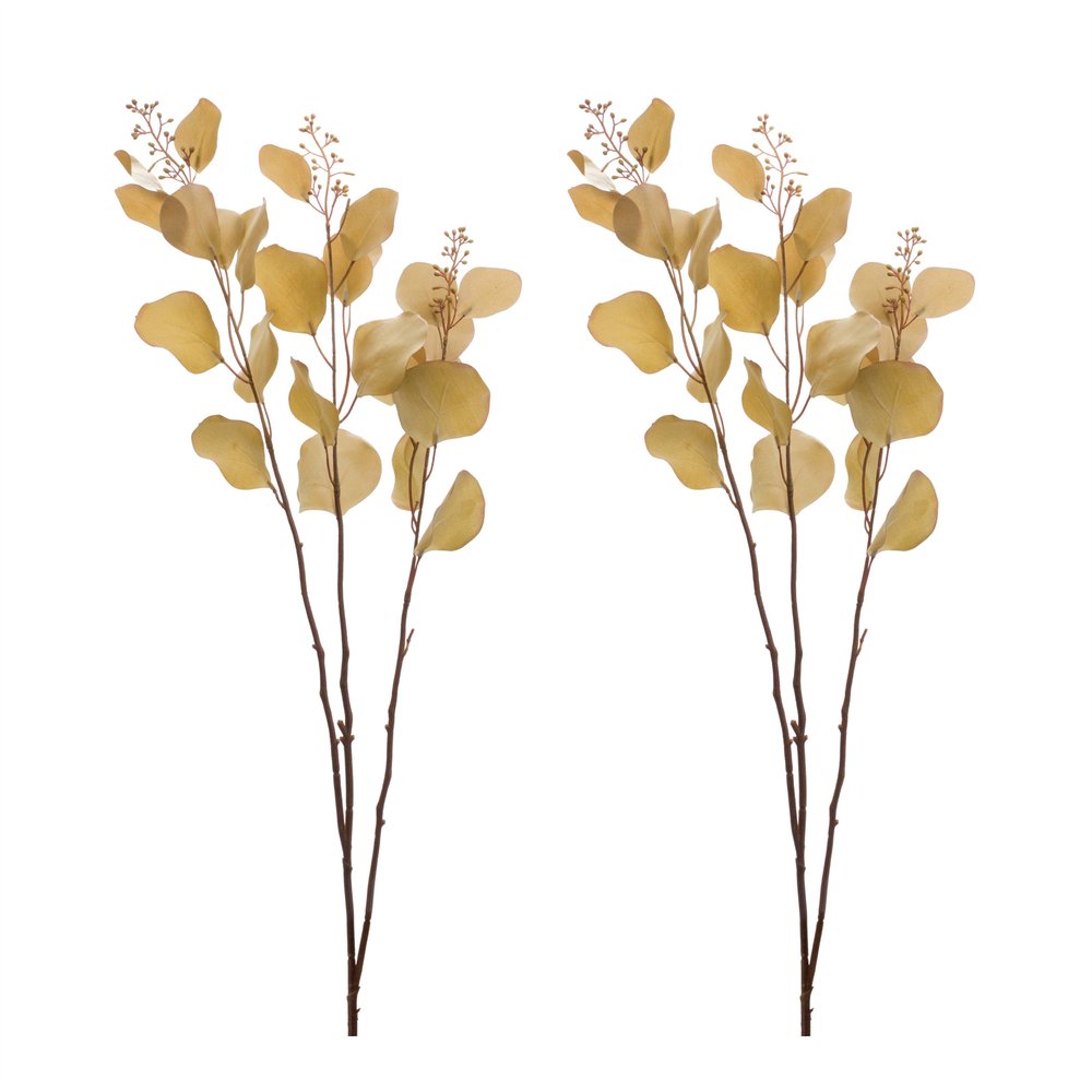 Set of Two 3" Brown Artificial Eucalyptus