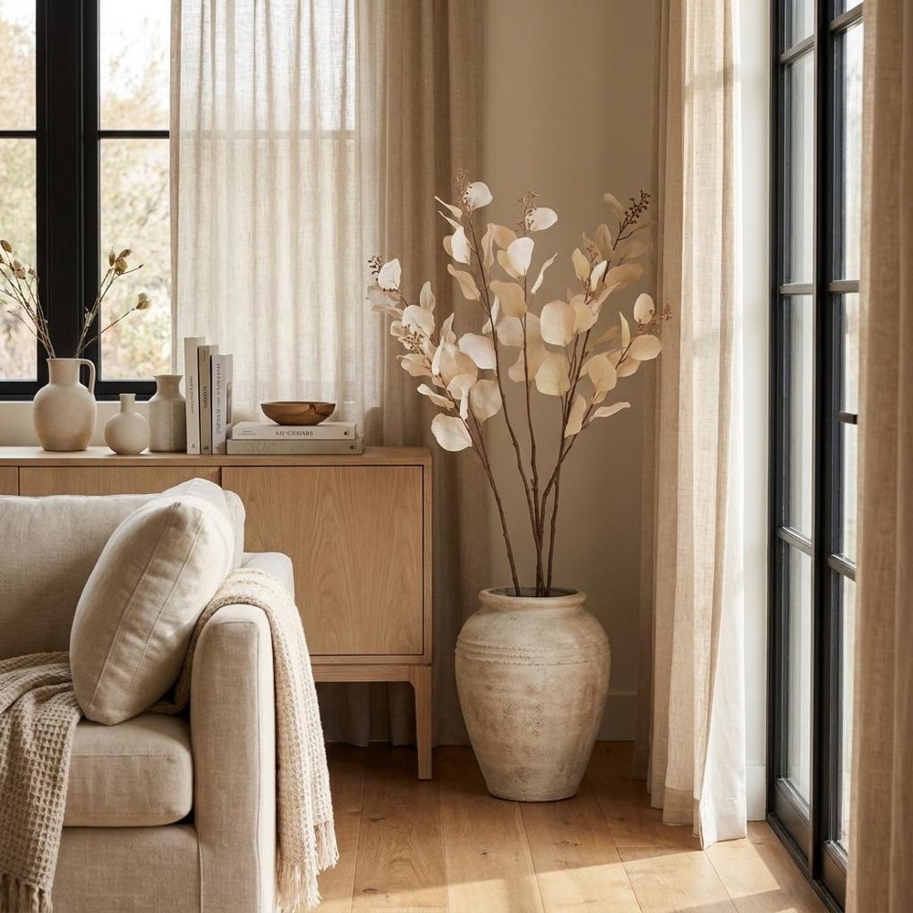 Set of Two 3" Beige Artificial