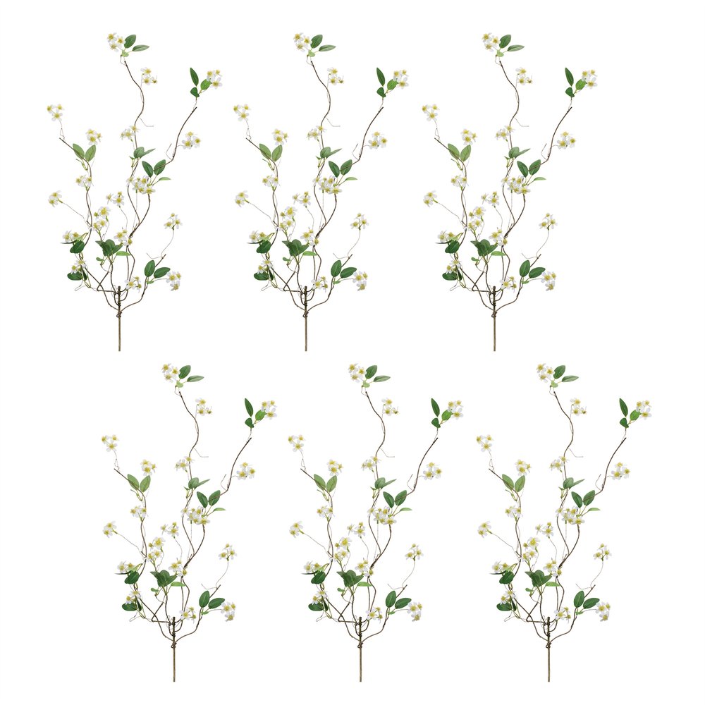 Set of six 42" White Artificial Plant in a No