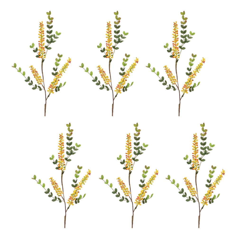 Set of Six 2" Yellow Artificial
