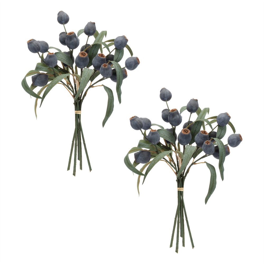 Set of two 14" Blue Artificial Plant in a No