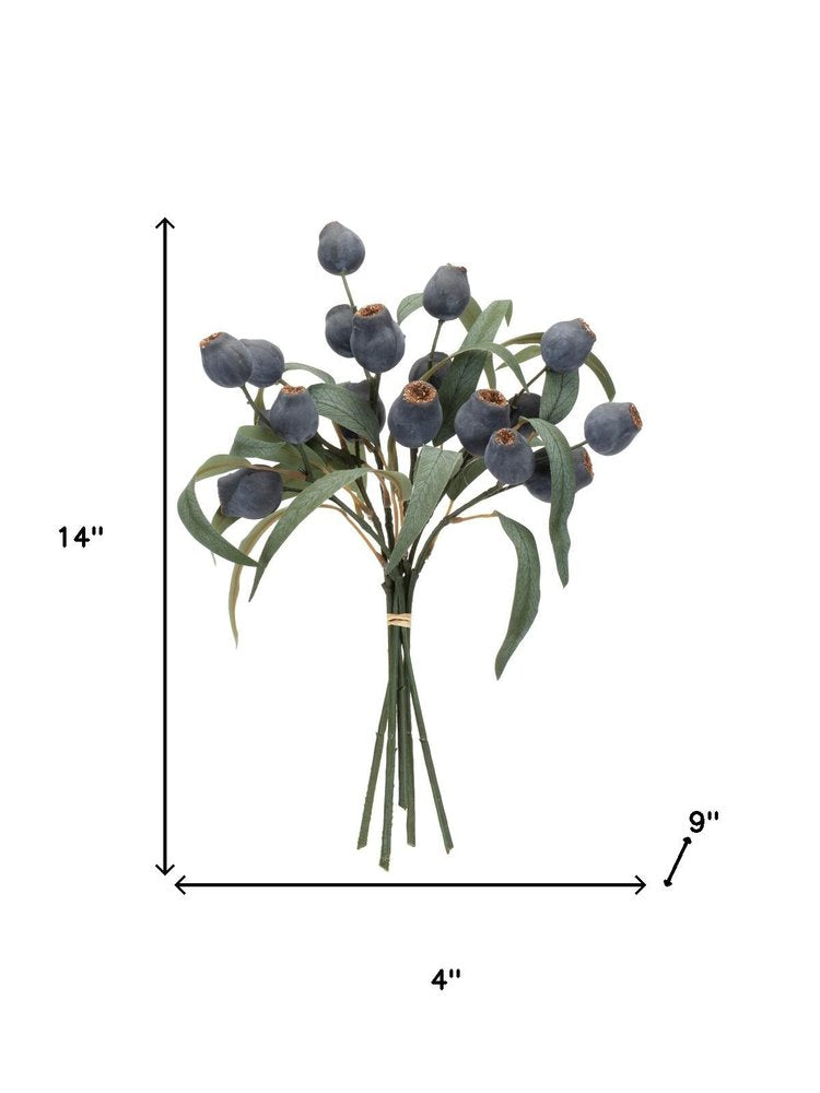 Set of two 14" Blue Artificial Plant in a No
