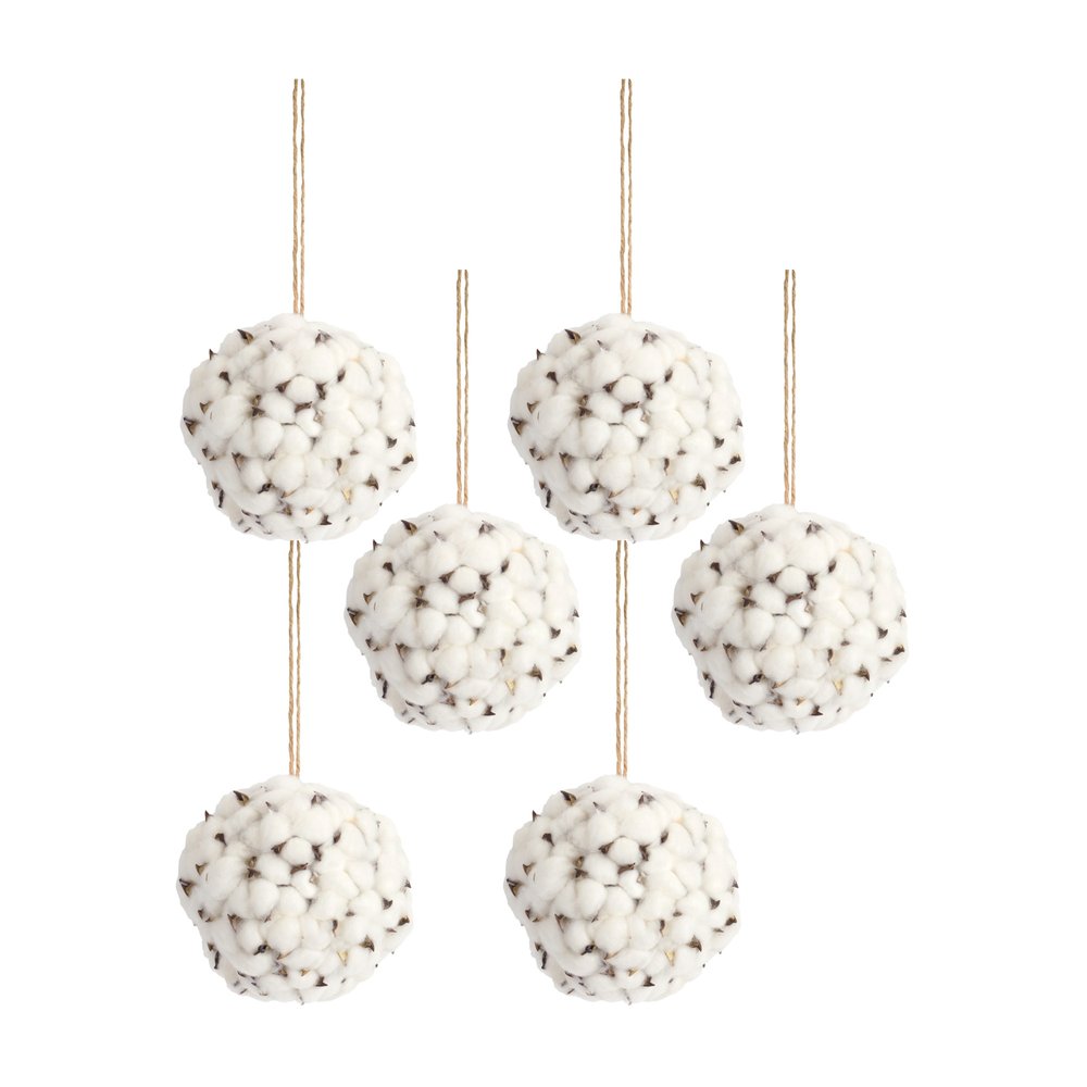 Set of Six 7" White Artificial