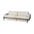 95" Beige Fabric Sofa With Black Legs