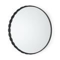 30" Black Metal Scalloped Framed Accent Mirror