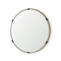 29" Gold And Black Metal Round Framed Accent Mirror