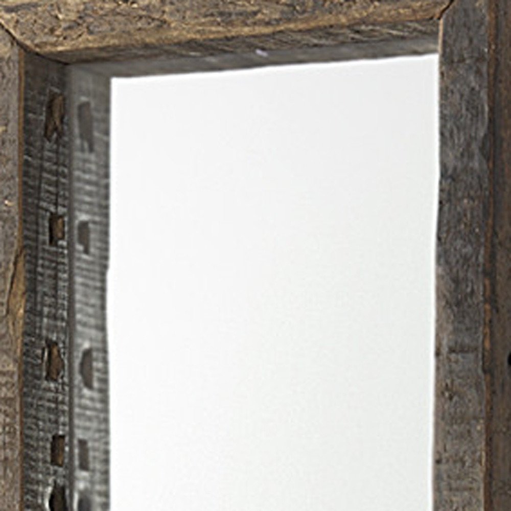 59" Brown Solid Wood Framed Accent Mirror