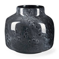 9" Black Mottled Round Glass Table Vase