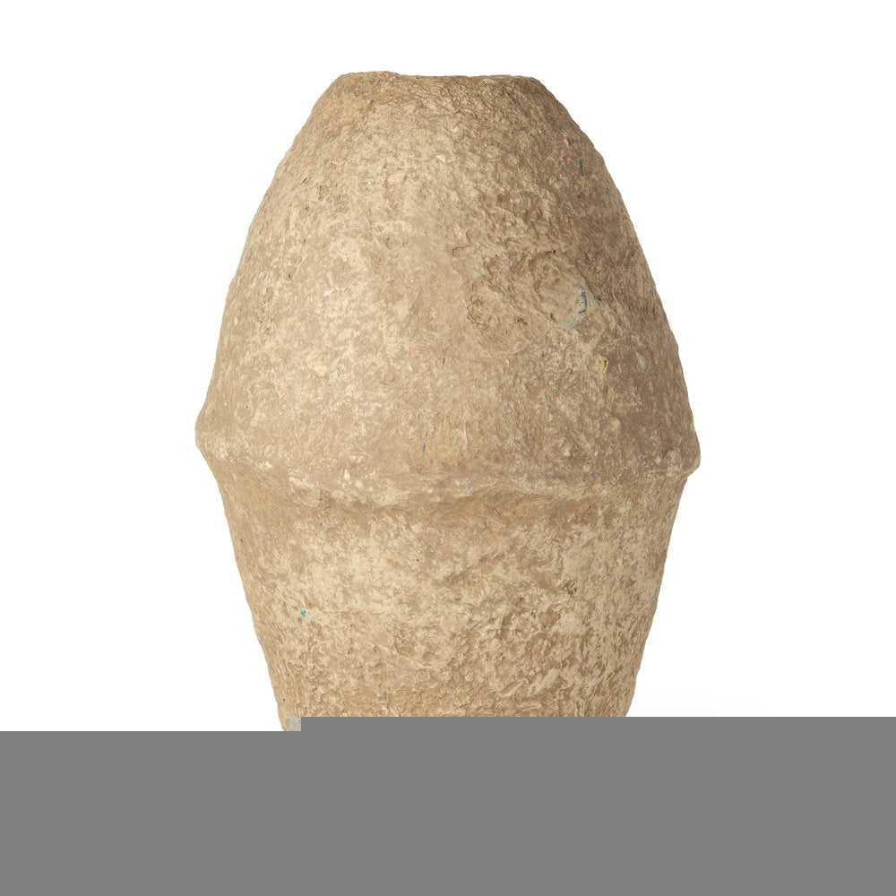 18" Beige Paper Mache Cylinder Table Vase