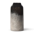 10" Black And Gray Abstract Glass Cylinder Table Vase