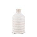 11" Off White And Natural Geometric Metal Cylinder Table Vase