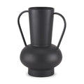 11" Black Amphora Metal Table Vase