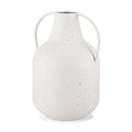 12" White Speckle Metal Amphora Table Vase