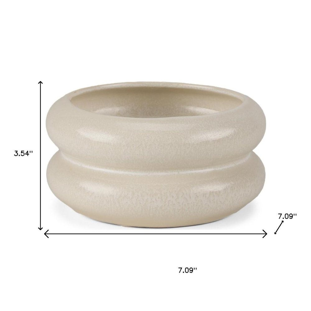 4" Cream Cylinder Ceramic Table Vase