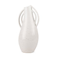 14" Off White Speckle Ceramic Amphora Table Vase