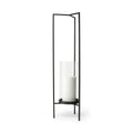 30" Gray Abstract Metal Tabletop Hurricane Candle Holder