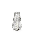 16" Gold Distressed Lattice Metal Tabletop Lantern Candle Holder