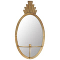 28" Gold Mirrored Metal And Glass Wall Sconce Candle Holder