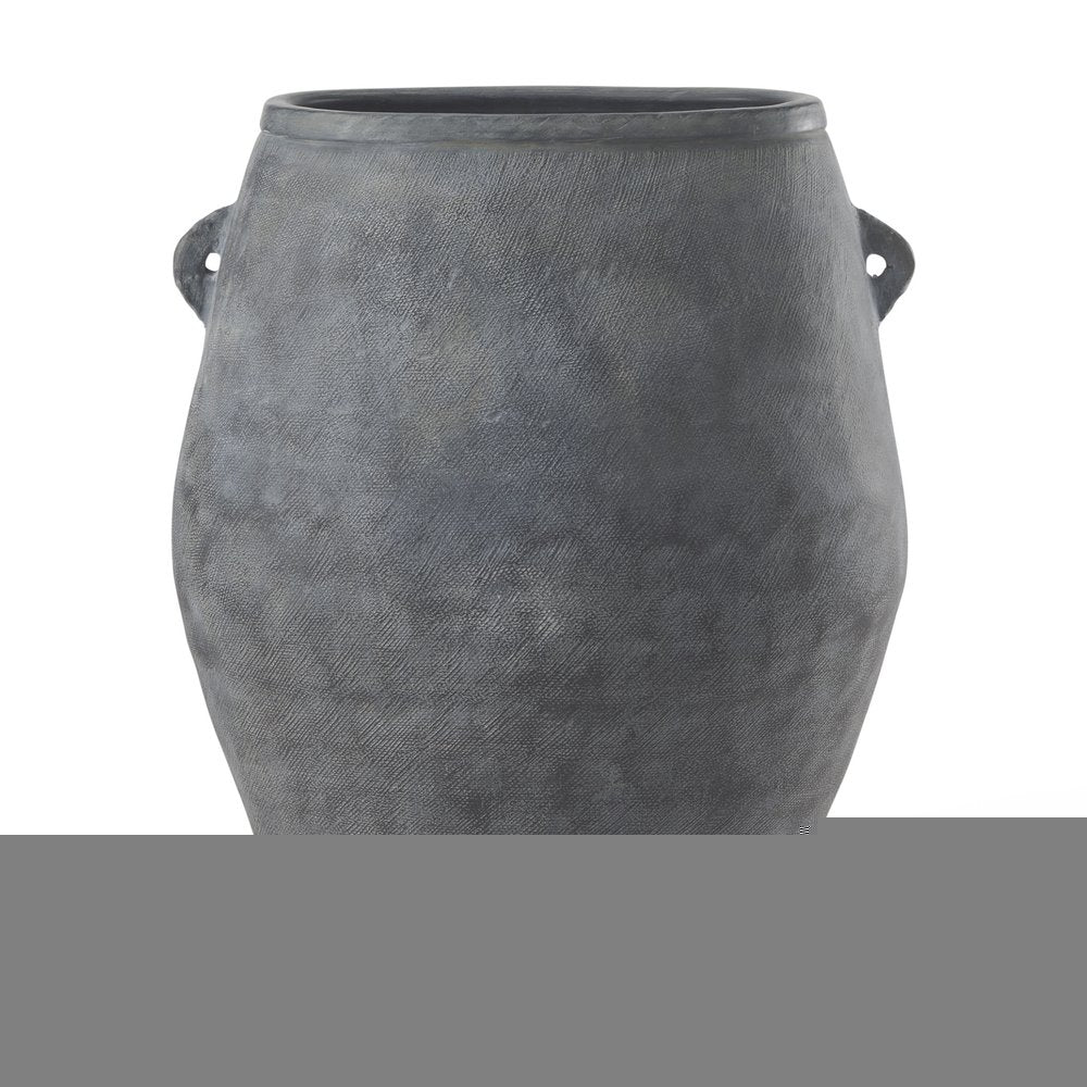 32" Gray Ceramic Amphora Floor Vase