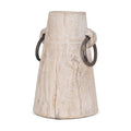 10" Light Brown Solid Wood Cylinder Jug Vase