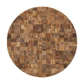 Into the Abyss II 32" X 32" Brown Geometric Wood Circle Hanging Dimensional Sculpture