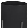 Set of Two Black Metal 20 Ounce Round Pot Planters