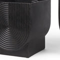 Set of Two Black Metal 20 Ounce Pot Planters