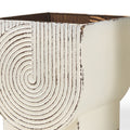 Set of Two White Metal 20 Ounce Rectangular Pot Planters