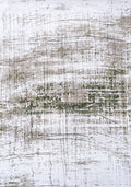 9' X 13' White Gray And Green Abstract Washable Area Rug With UV Protection