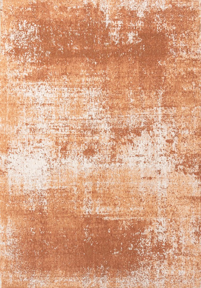 9' X 13' Orange And White Abstract Washable Area Rug With UV Protection