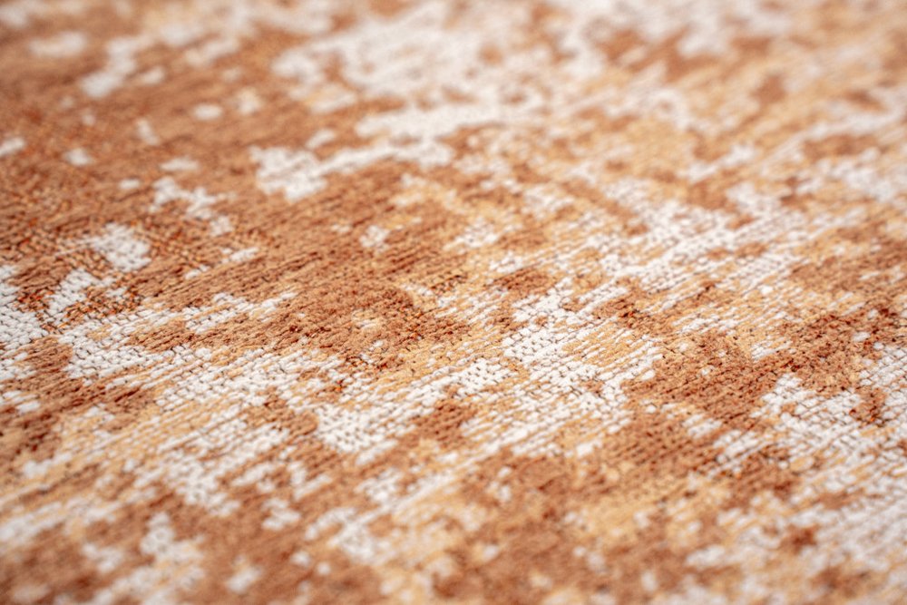 9' X 13' Orange And White Abstract Washable Area Rug With UV Protection