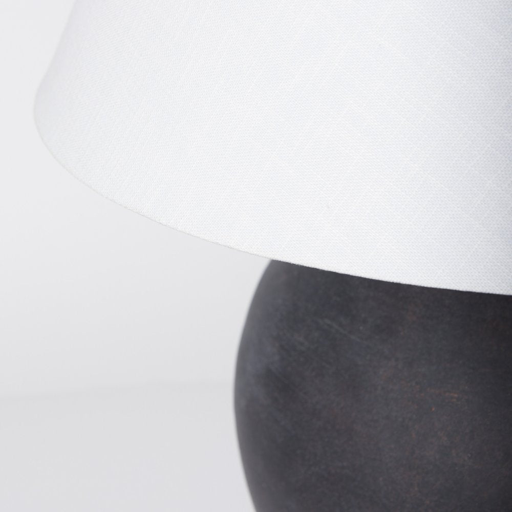 28" Black Novelty Bedside Lamp With Drum Shade