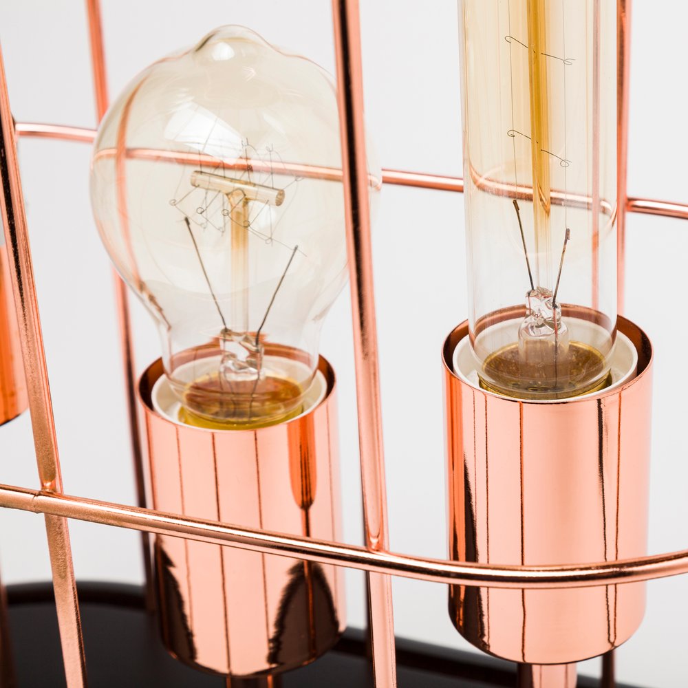 19" Rose Gold And Black Lantern Lantern With Shade