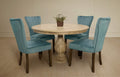 Five Piece Natural Round Solid Wood Dining Set with Four Chairs