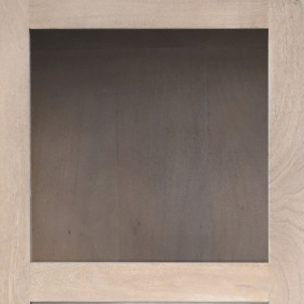 91" Ivory Distressed Solid Wood Frame Accent Cabinet With Two Doors