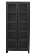 91" Graphite Distressed Solid Wood Frame Accent Cabinet With Two Doors