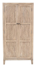 72" Ivory Distressed Solid Wood Frame Accent Cabinet With Two Doors