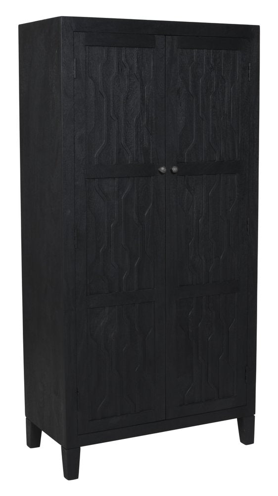 36" Graphite Solid Wood Accent Cabinet With Two Doors