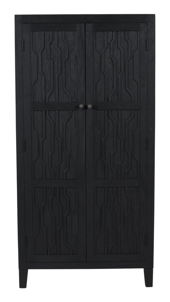 36" Graphite Solid Wood Accent Cabinet With Two Doors