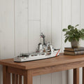 10" Unfinished Wood Hand Painted Model Boat
