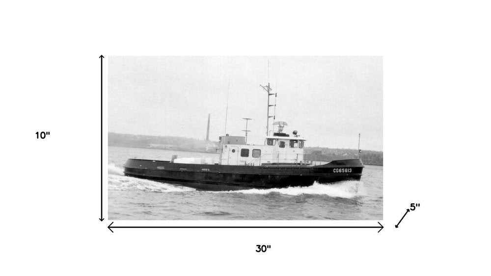 10" Unfinished Wood Hand Painted Model Boat