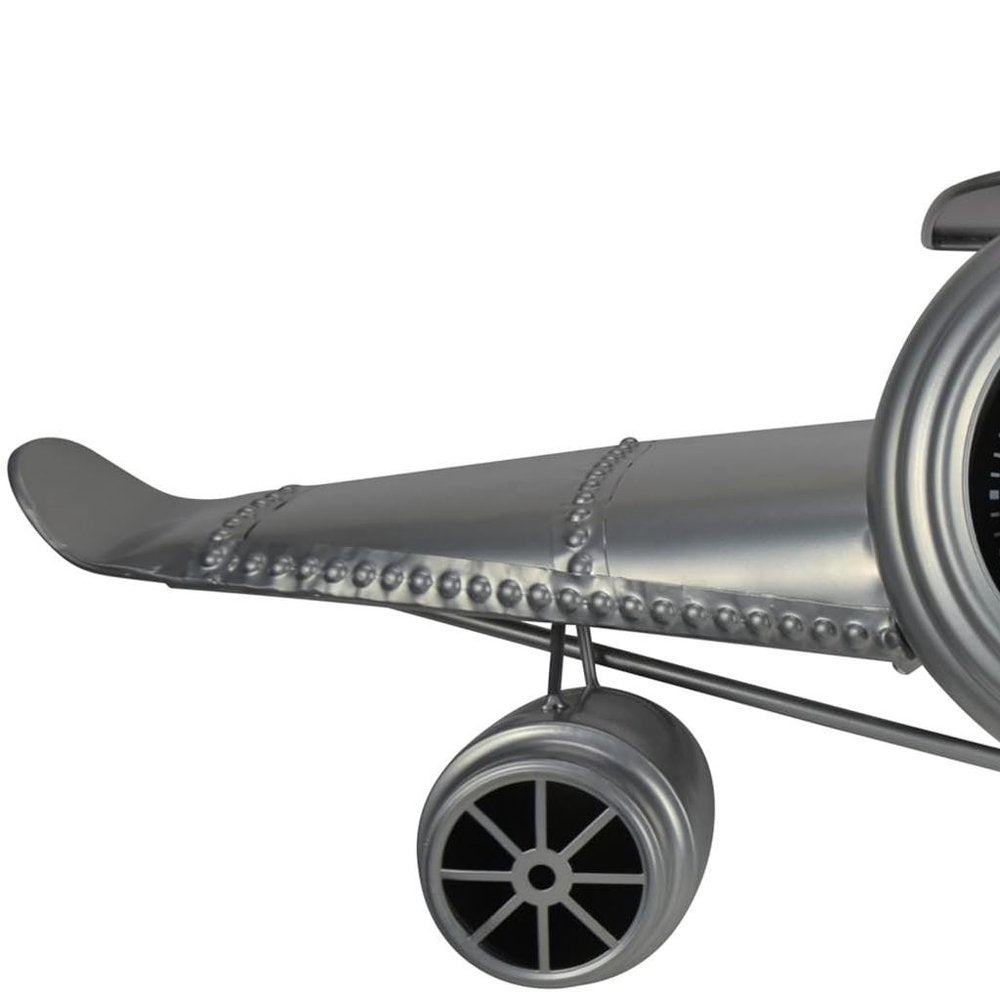 34" Silver And Black Metal Silent Analog Exposed Gear Novelty Wall Clock