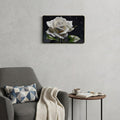 24" White Black And Green Solid Wood and Acrylic Silent Roses Floral Wall Clock