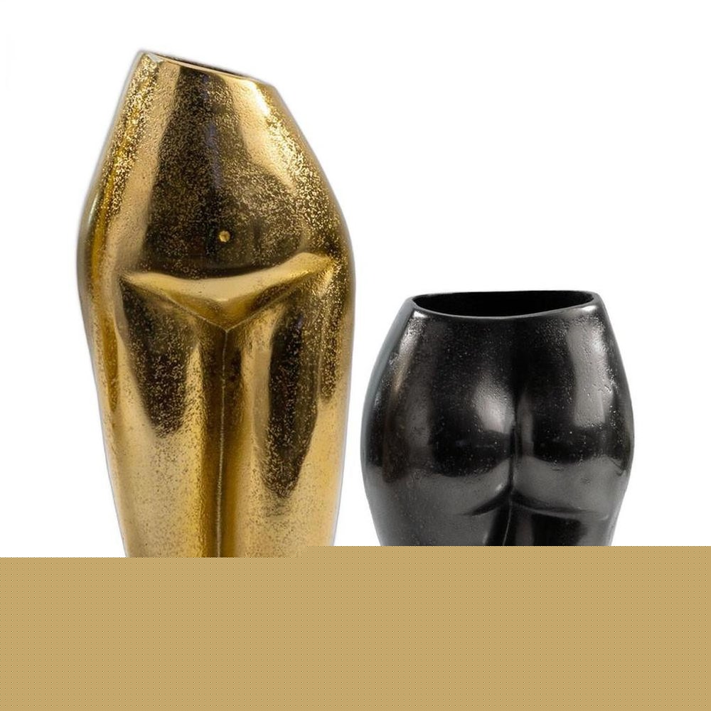 8" Antiqued Bronze Cast Aluminum Female Form Table Vase