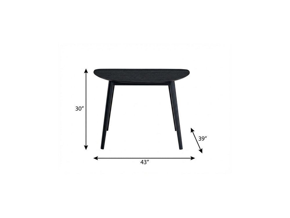 43" Black Wood Dining Table