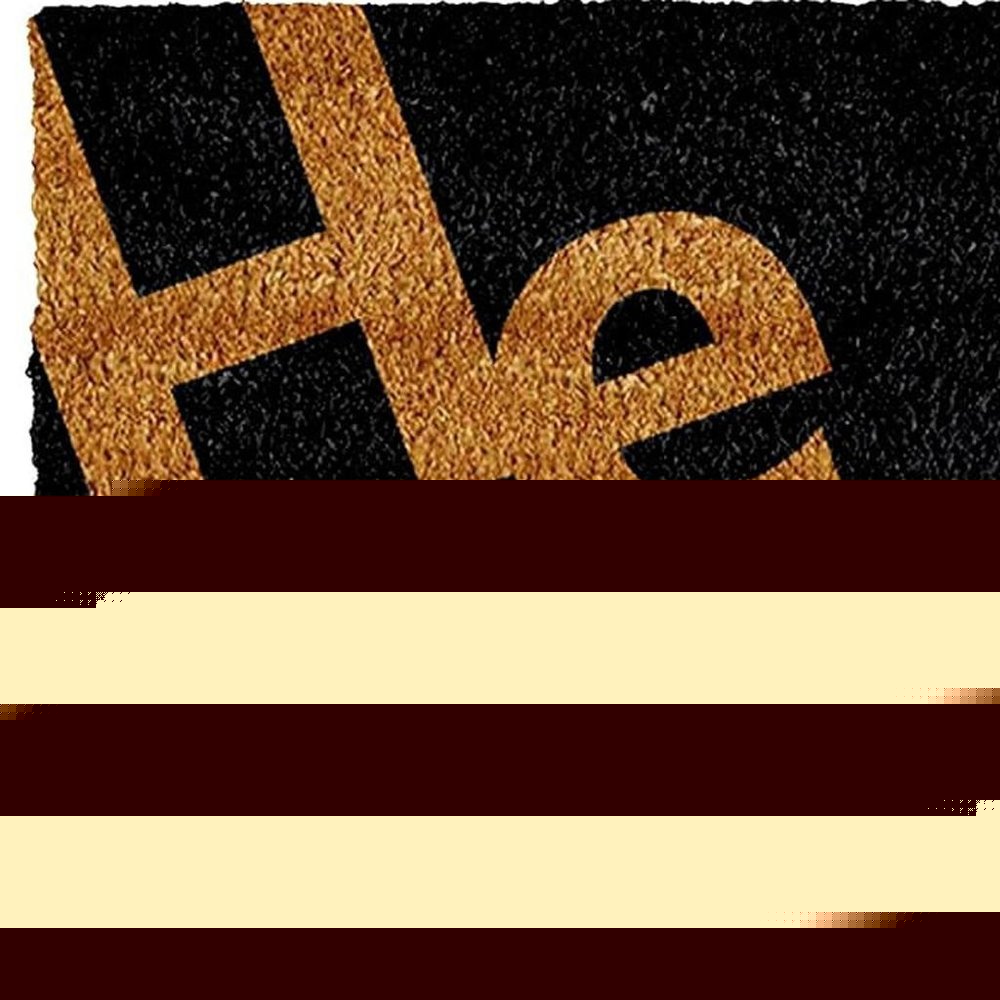 17" X 29" Black And Natural Hello Outdoor Coir Door Mat
