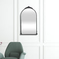 34" Black Metal Arch Accent Mirror