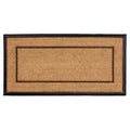 24" X 48" Natural And Black Striped Border Outdoor Coir And Rubber Door Mat